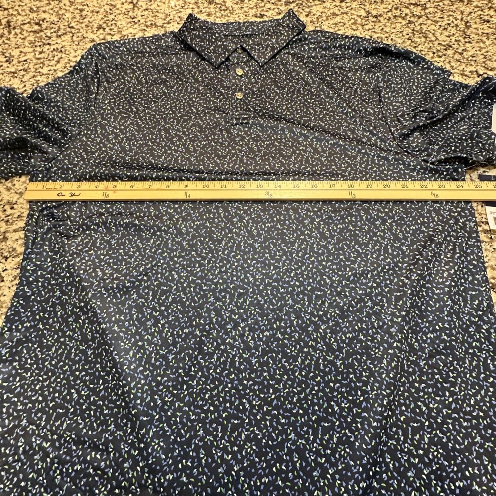 Ben Hogan Performance Mens XL Polo Shirt Peacoat Blue Speckled Print NWT - Picture 5 of 10